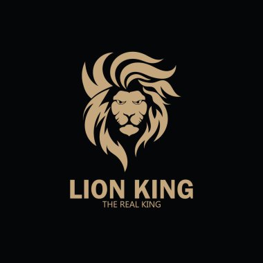 Aslan Kral logo simgesi şablon tasarımı