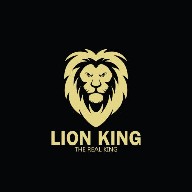 Aslan Kral logo simgesi şablon tasarımı