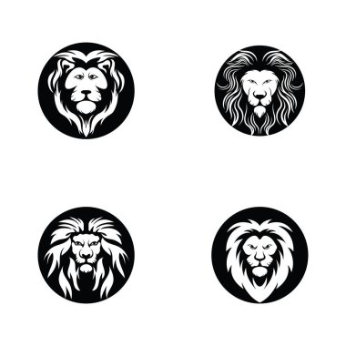 Aslan Kral logo simgesi şablon tasarımı