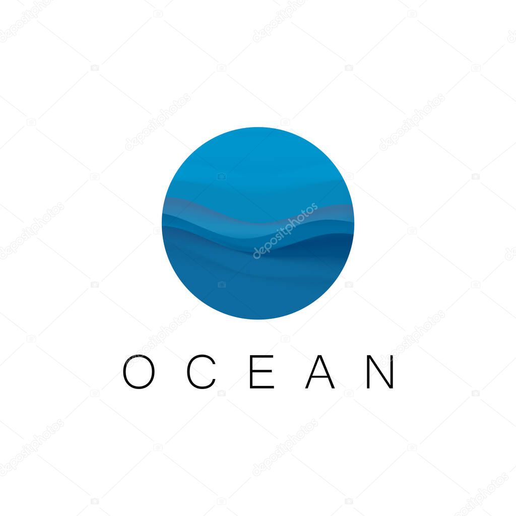 Ocean logo roundshape  vector