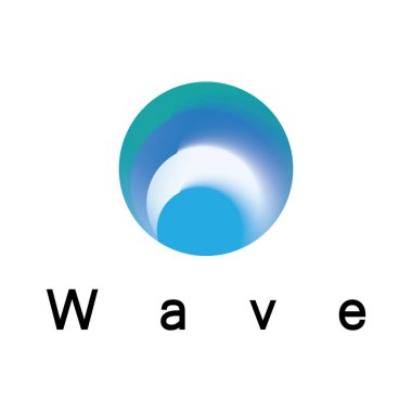 Su dalgası logosu ikon vektör illüstrasyon tasarımı. Çember Şeklinde Dalga
