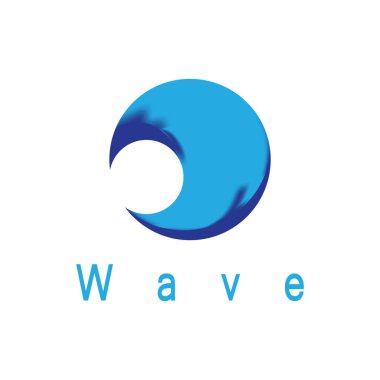 Su dalgası logosu ikon vektör illüstrasyon tasarımı. Çember Şeklinde Dalga