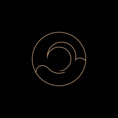 deniz okyanusu dalga çizgisi logosu basit tek yönlü vektör simgesi çizimi