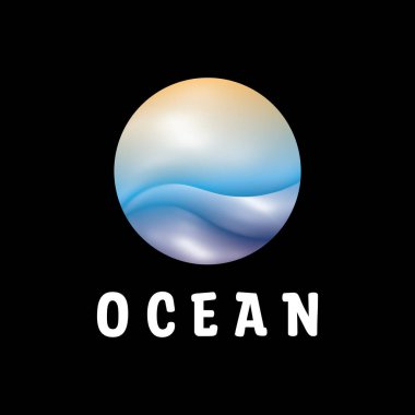 Okyanus soyut yuvarlak vektör logosu