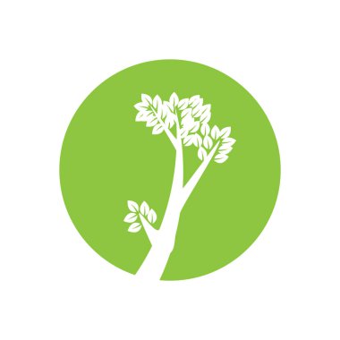 Ağaç logosu vektör illüstrasyon tasarımı. Ağaç logosundan bir ağaç şablonunun vektör silueti ve yaşam tasarımı illüstrasyonunun kök ağacı