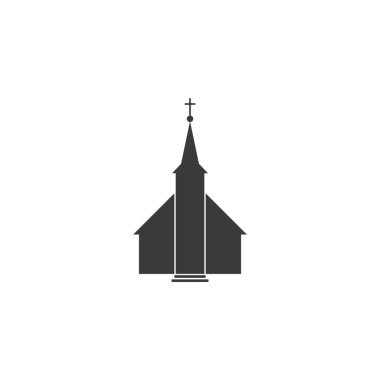 Kilise logosu. Modern, temiz kilise haçı sembolü. Hristiyan haçı simgesi. Katolik, dini ve ortodoks inancının işareti..