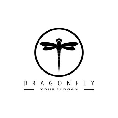 Dragonfly Logo Vektörü simge tasarım şablonu