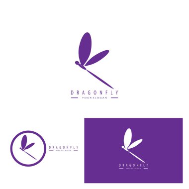 Dragonfly Logo Vektörü simge tasarım şablonu