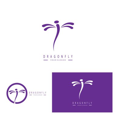 Dragonfly Logo Vektörü simge tasarım şablonu