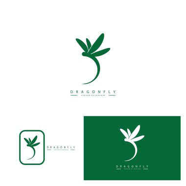 Dragonfly Logo Vektörü simge tasarım şablonu