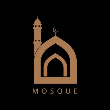Cami Müslümanı simge vektör tasarım şablonu