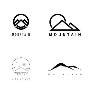 Dağ simgesi Logo Şablonu Vektör illüstrasyon Tasarımı