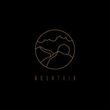 Dağ simgesi Logo Şablonu Vektör illüstrasyon Tasarımı