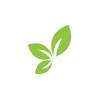 Yaprağın logo simgesi vektör illüstrasyon şablonu tasarımı