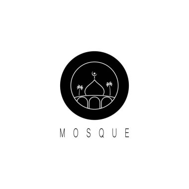 Cami Müslümanı simge vektör tasarım şablonu