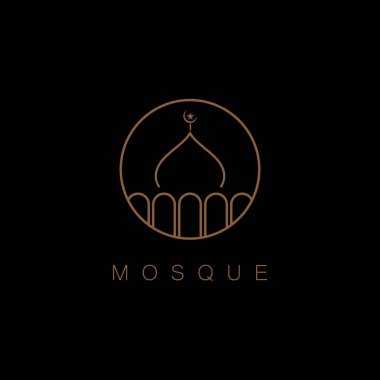 Cami Müslümanı simge vektör tasarım şablonu