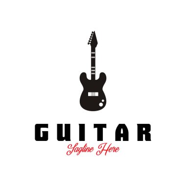 gitar logo simgesi vektör çizim şablonu tasarımı