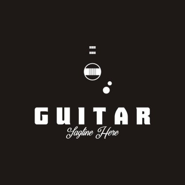gitar logo simgesi vektör çizim şablonu tasarımı