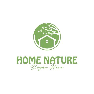 Ev yaprağı logo vektör çizim şablonu tasarımı