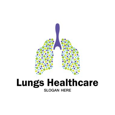 Akciğerler logo vektör ikonu çizim şablonu tasarımı