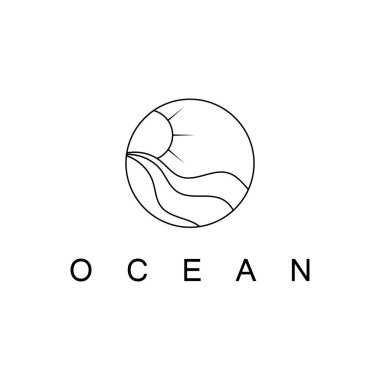 Okyanus yuvarlak şekli yuvarlak vektör logosu