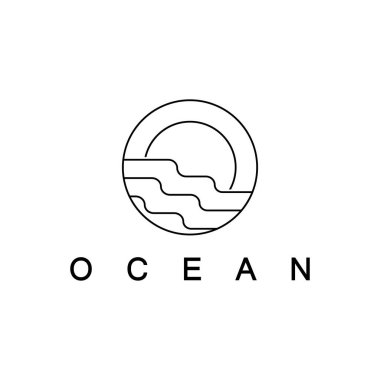 Okyanus yuvarlak şekli yuvarlak vektör logosu
