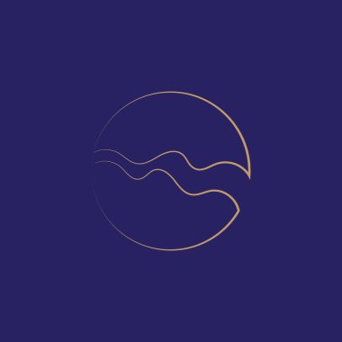 deniz okyanusu dalga çizgisi logosu basit tek yönlü vektör simgesi çizimi