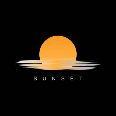 Ocean Sunset Logo Design Inspiration. isolated on white background 