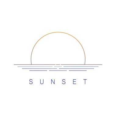 Ocean Sunset Logo Design Inspiration. isolated on white background 