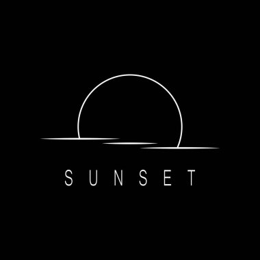Ocean Sunset Logo Design Inspiration. isolated on white background 