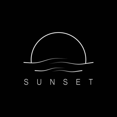 Ocean Sunset Logo Design Inspiration. isolated on white background 