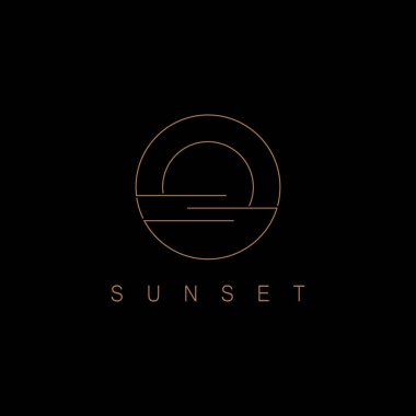 Ocean Sunset Logo Design Inspiration. isolated on white background 