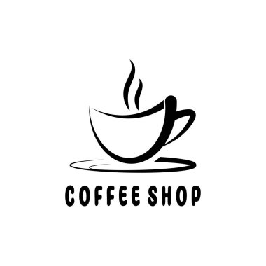 Kahve fincanı logo şablonu vektör resimleme tasarımı