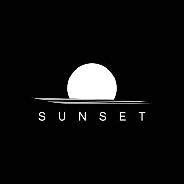 Ocean Sunset Logo Design Inspiration. isolated on white background 