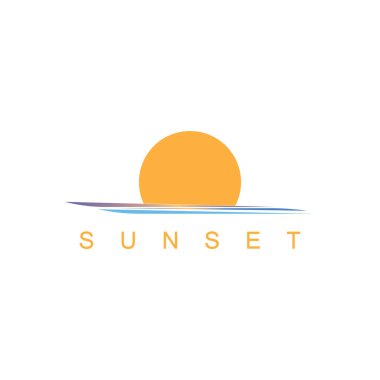 Ocean Sunset Logo Design Inspiration. isolated on white background 