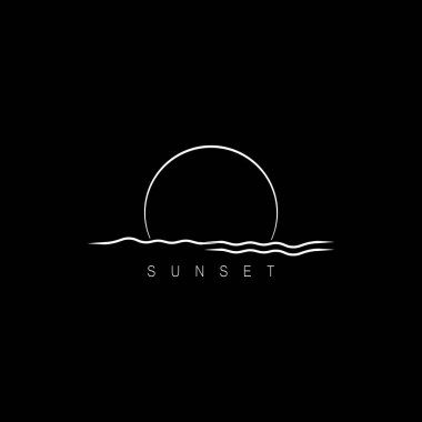 Ocean Sunset Logo Design Inspiration. isolated on white background 