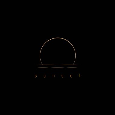 Ocean Sunset Logo Design Inspiration. isolated on white background 