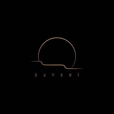 Ocean Sunset Logo Design Inspiration. isolated on white background 