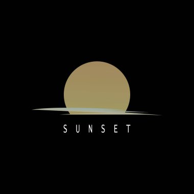 Ocean Sunset Logo Design Inspiration. isolated on white background 