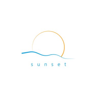 Ocean Sunset Logo Design Inspiration. isolated on white background 