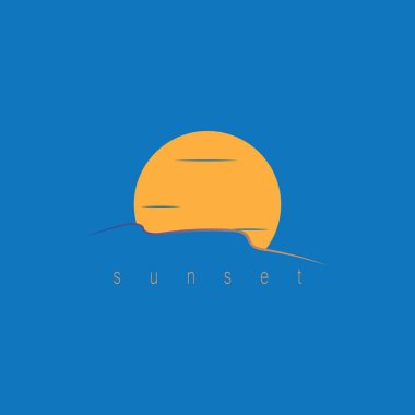 Ocean Sunset Logo Design Inspiration. isolated on white background 