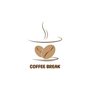 Kahve fincanı logo şablonu vektör resimleme tasarımı