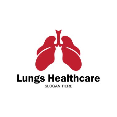 Akciğerler logo vektör ikonu çizim şablonu tasarımı