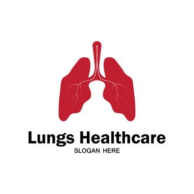 Akciğerler logo vektör ikonu çizim şablonu tasarımı