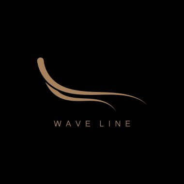 deniz okyanusu dalga çizgisi logosu basit tek yönlü vektör simgesi çizimi