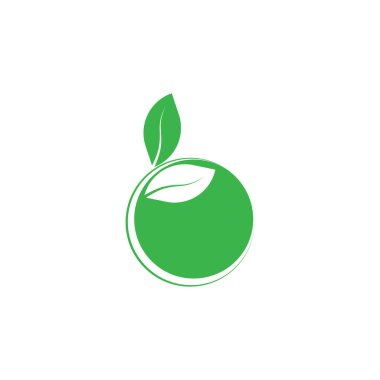 Yaprağın logo simgesi vektör illüstrasyon şablonu tasarımı