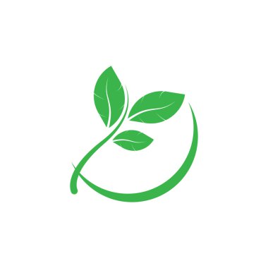 Yaprağın logo simgesi vektör illüstrasyon şablonu tasarımı