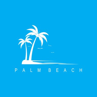 Palmiye ağacı logo şablonu vektör çizimi