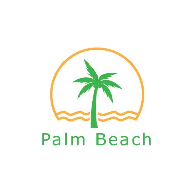 Palmiye ağacı logo şablonu vektör çizimi