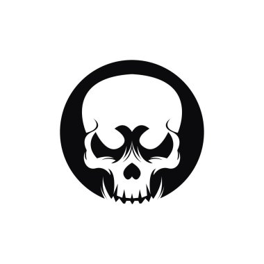 Kafatası baş logo ve simge vektör